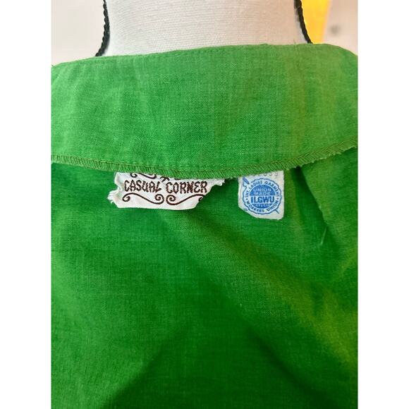 Vintage Late 50s Early 60s Green & White Grosgrain Ribbon Mini Wrap Skirt - Picture 6 of 8